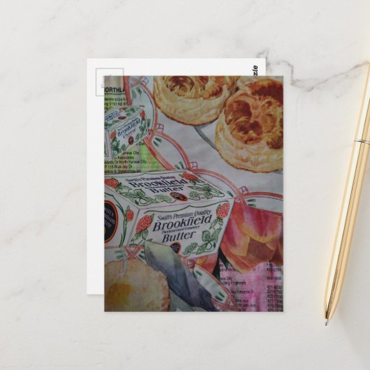 Kekse und Butter Collage  Postkarte (Vorderseite/Rückseite Beispiel)