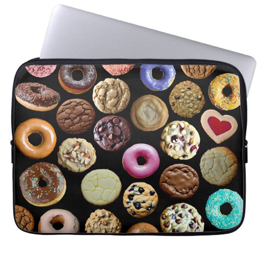 Kekse und Donuts Laptopschutzhülle (Vorderseite)