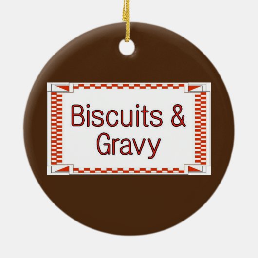 Kekse und Gravy Keramik Ornament (Hinten)