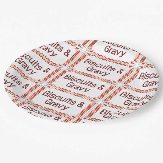 Kekse und Gravy Pappteller (Schrägansicht)