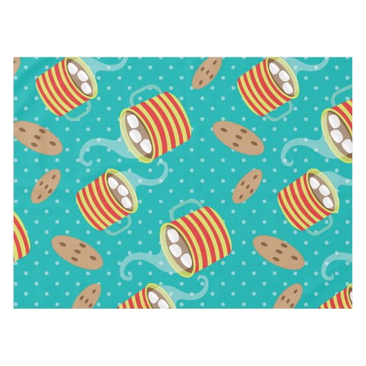 Kekse und heißer Kakao-Urlaub Tischdecke (Vorderseite (Horizontal))