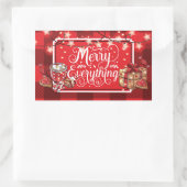 Kekse und Kakao Frohe Weihnachten Rechteckiger Aufkleber (Tasche)