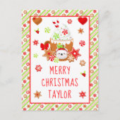 Kekse und Kakao Grün frohe Weihnachten (Vorderseite)