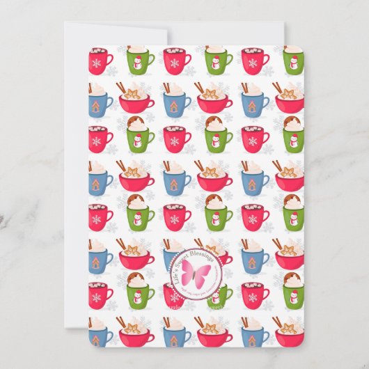 Kekse und Kakaogeschmack in einer Tasse Einladung (Rückseite)