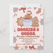 Kekse und KakaoRetro Groovy Weihnachtsgebäck Party Einladung (Vorderseite)
