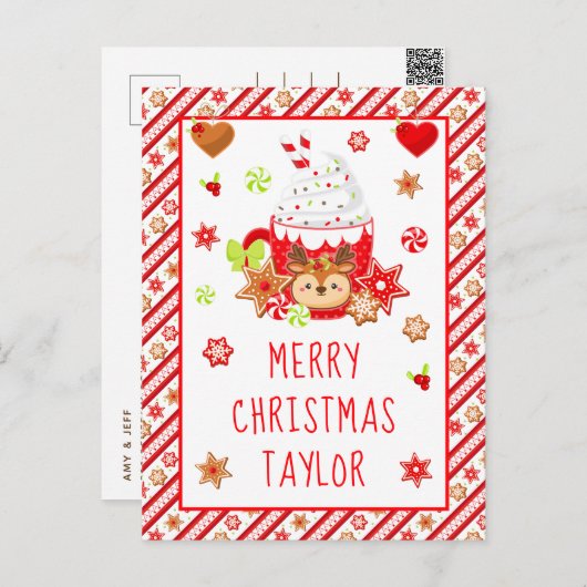 Kekse und Kakaorot Frohe Weihnachten (Vorne/Hinten)