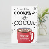 Kekse und Kakaourlaub Weihnachten Heiße Schokolade Einladung (Stehend Vorderseite)