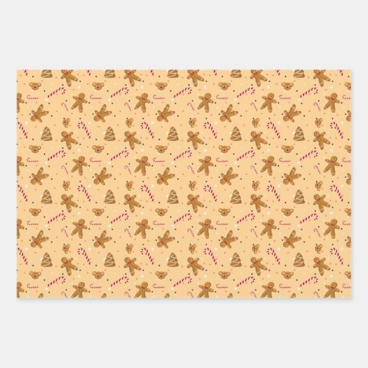 Kekse und Lebkuchen Geschenkpapier Set (Vorderseite)