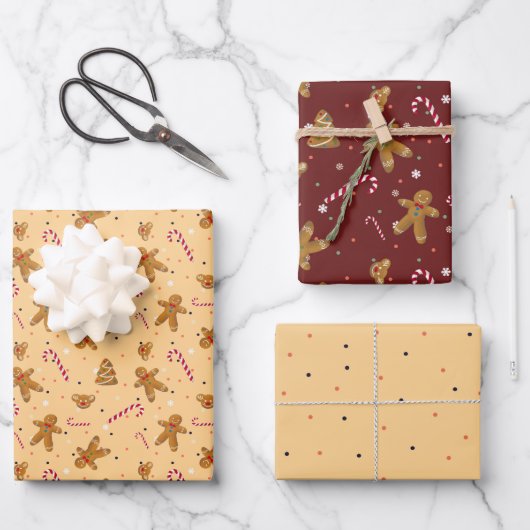 Kekse und Lebkuchen Geschenkpapier Set (Vorderseite)