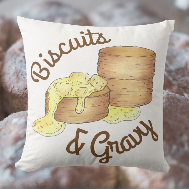 Kekse und Wurst Gravy Südliches Frühstück Küche Kissen (Biscuits and Gravy Pillow)