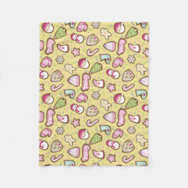 Kekse Weihnachtsgelb Fleecedecke