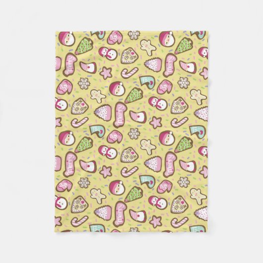 Kekse Weihnachtsgelb Fleecedecke (Vorderseite)