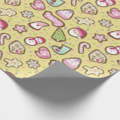 Kekse Weihnachtsgelb Geschenkpapier (Ecke)
