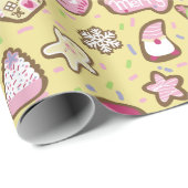 Kekse Weihnachtsgelb Geschenkpapier (Rolleneckpunkt)