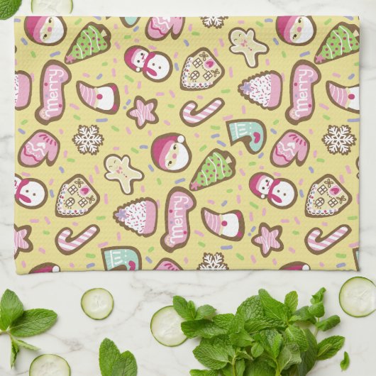 Kekse Weihnachtsgelb Geschirrtuch (Gefaltet)
