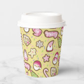 Kekse Weihnachtsgelb Pappbecher (Vorderseite)