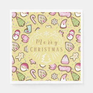 Kekse Weihnachtsgelb Serviette