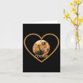 Kekskatze mit Herz Karte (Gelbe Blume)