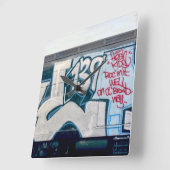 Kel139 Classic Graffiti Quadratische Wanduhr (Winkel)