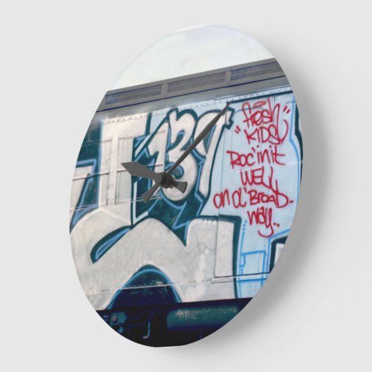 Kel139 Klassische Graffiti-Uhr Große Wanduhr (Winkel)