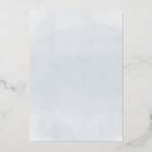 Kelch Host Erstkommunion Blaue Wasserfarbe Folieneinladung (Rückseite)