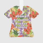 Keleah Tropical Hawaiian Hibiskus und Orchideen Ornament (Rückseite)