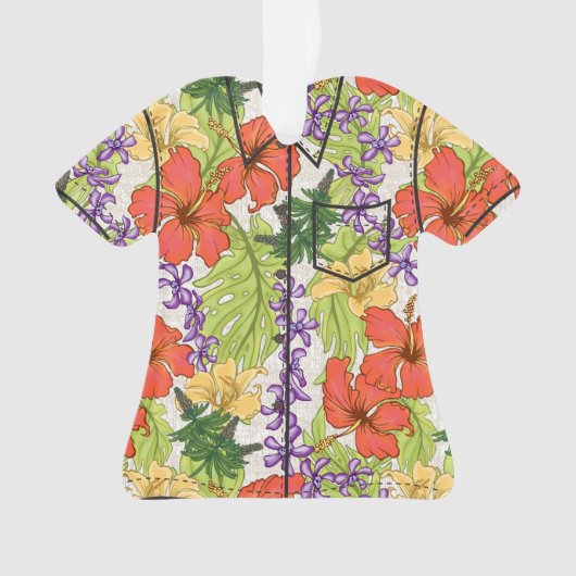 Keleah Tropical Hawaiian Hibiskus und Orchideen Ornament (Vorderseite)