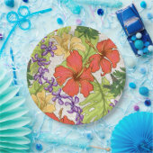Keleah Tropical Hawaiian Hibiskus und Orchideen Pappteller (Party)