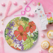 Keleah Tropical Hawaiian Hibiskus und Orchideen Pappteller (Party)