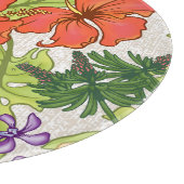 Keleah Tropical Hawaiian Hibiskus und Orchideen Schneidebrett (Ecke)
