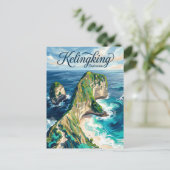 Kelingking Beach Indonesien Postkarte (Stehend Vorderseite)