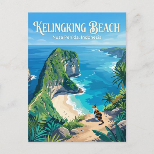 Kelingking Strand Indonesien Postkarte (Vorderseite)