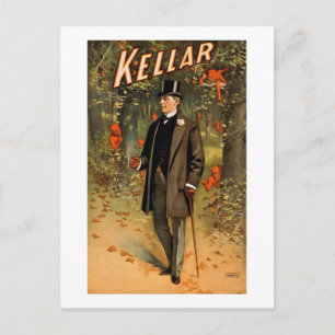 Kellar der Zauberer mit Teufeln - Vintage-Anzeige Postkarte