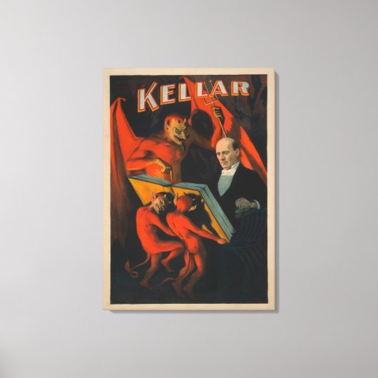 Kellar Devil and Demos with Magic Book Poster Leinwanddruck (Vorderseite)