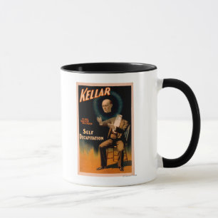 Kellar führt Selbst-Enthauptungs-Magie vor Tasse
