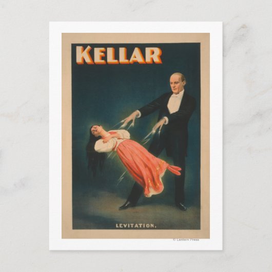 Kellar Levitation Magic Poster #2 Postkarte (Vorderseite)