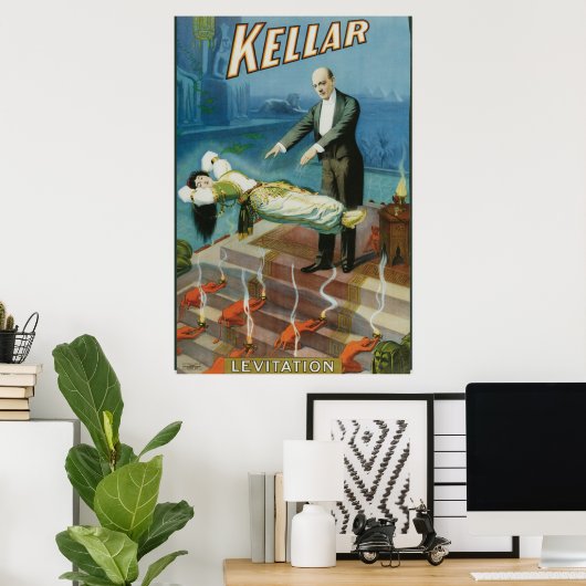 Kellar Levitation Vintag Magician Werbung Poster (Heimbüro)