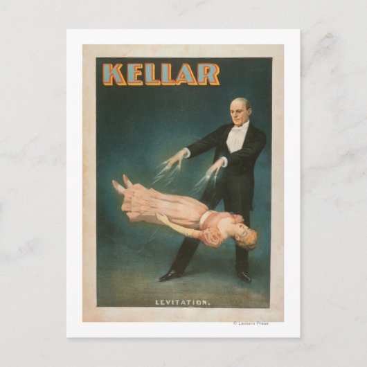 Kellar Levitation Zauberposter #1 Postkarte (Vorderseite)