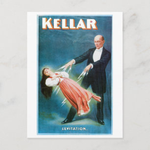 Kellar ~ Levitationszauberer Vintage-Zauberkunst Postkarte