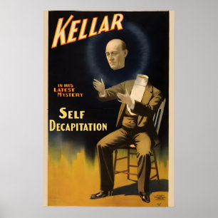 Kellar liest mit dem Teufel894 Vintage Style Magie Poster