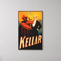Kellar Magician trinkt Wein mit dem Teufel
