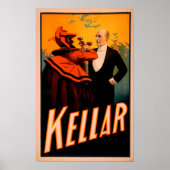 Kellar Magician trinkt Wein mit dem Teufel Poster (Vorne)