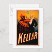Kellar Magician trinkt Wein mit dem Teufel Postkarte (Vorne/Hinten)