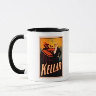 Kellar Magier-trinkender Wein mit dem Teufel Tasse