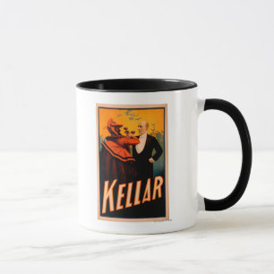 Kellar Magier trinkt Wein mit dem Teufel Tasse