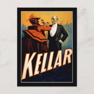 Kellar - Magier - Vintages Theaterposter Postkarte