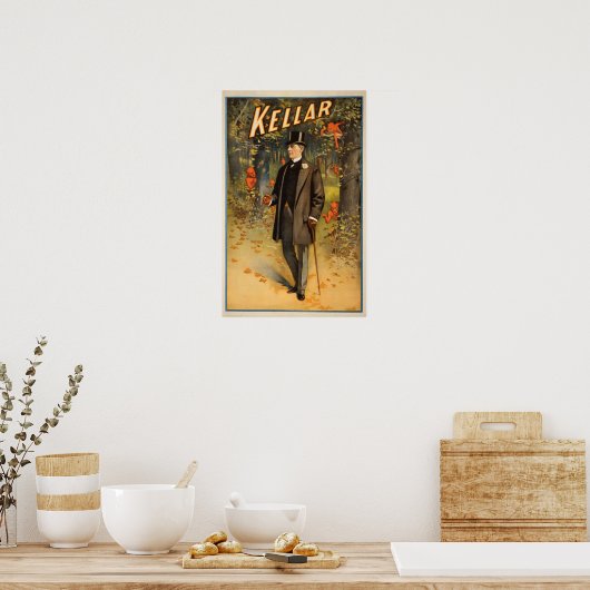 Kellar Portrait mit Werbeplakaten für Teufel Poster (Küche)