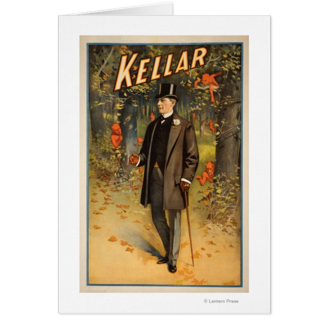 Kellar-Porträt mit Teufel Werbeplakat (Vorne)