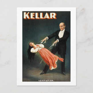 Kellar the Magician Levitation - Vintage Ad Postkarte