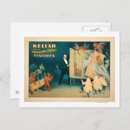 Kellar und sein verblüffendes Kabinett Mysteries M Postkarte (Vorne/Hinten)